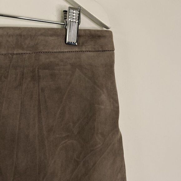 Escada Light Brown Goat Leather Knee Length Skirt - Picture 3 of 7